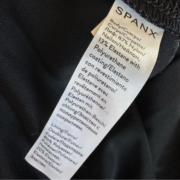 SPANX Faux Leather High Waisted Leggings in Black Size Large Petite Style 2437 - Picture 14 of 15